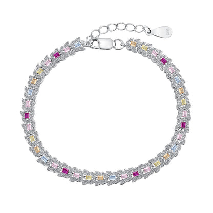 [Royal Jewelry]Delicate Colorful Multi Cut Daily Bracelet