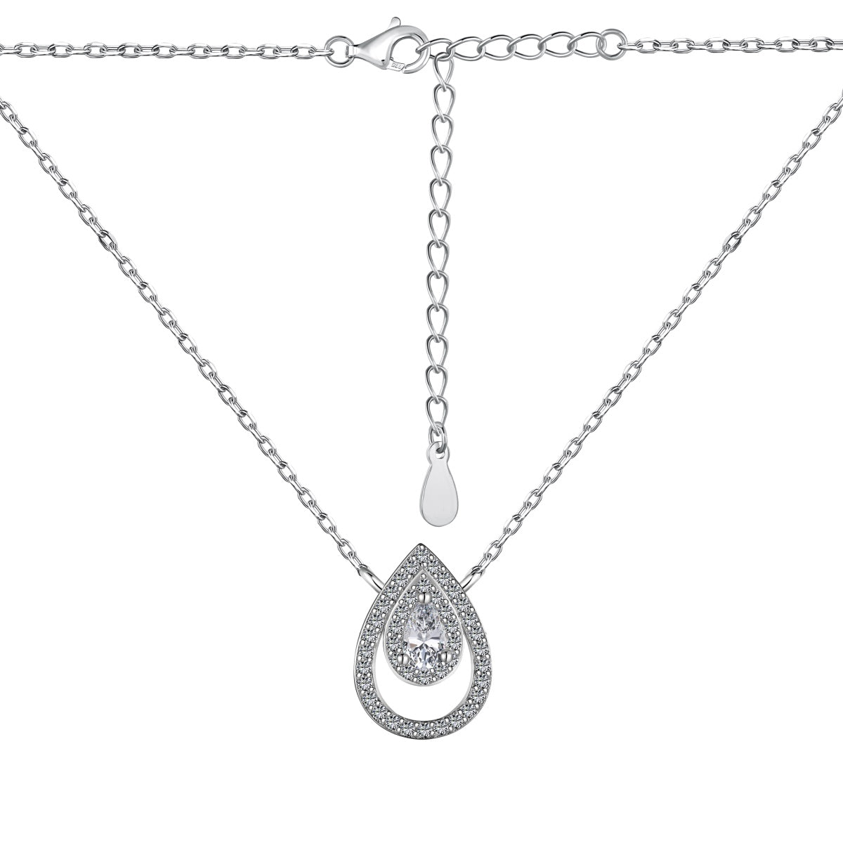 [Royal Jewelry]Sparkling Pear Cut Necklace