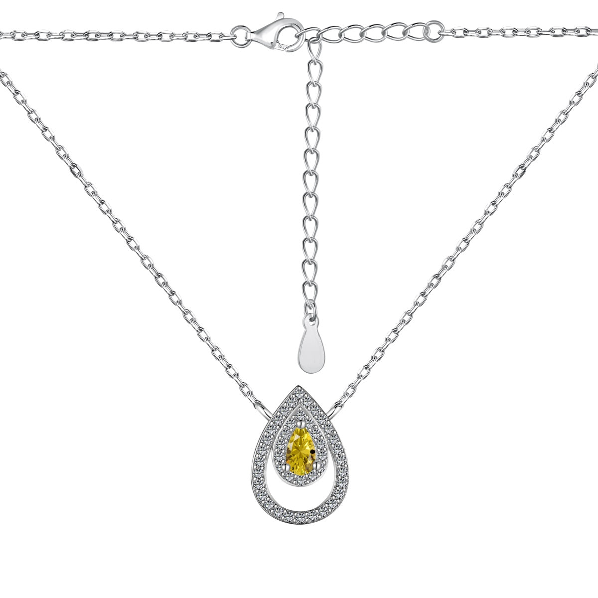 [Royal Jewelry]Sparkling Pear Cut Necklace