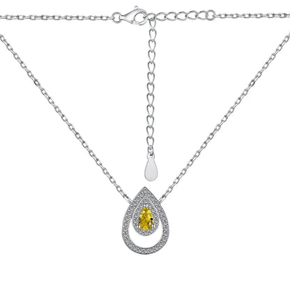 [Royal Jewelry]Sparkling Pear Cut Necklace