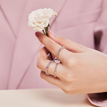 [Royal Jewelry]Radiant Sparkling Round Cut Daily Ring