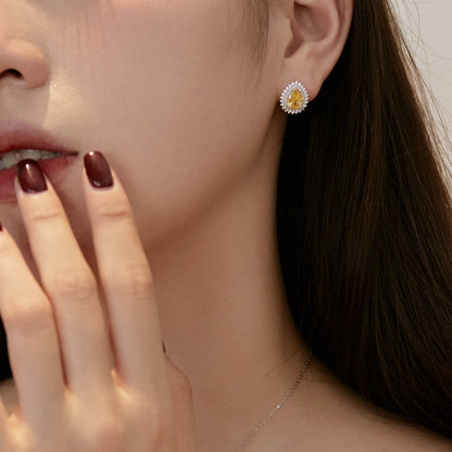 [Royal Jewelry]Delicate Gorgeous Pear Cut Daily Earrings