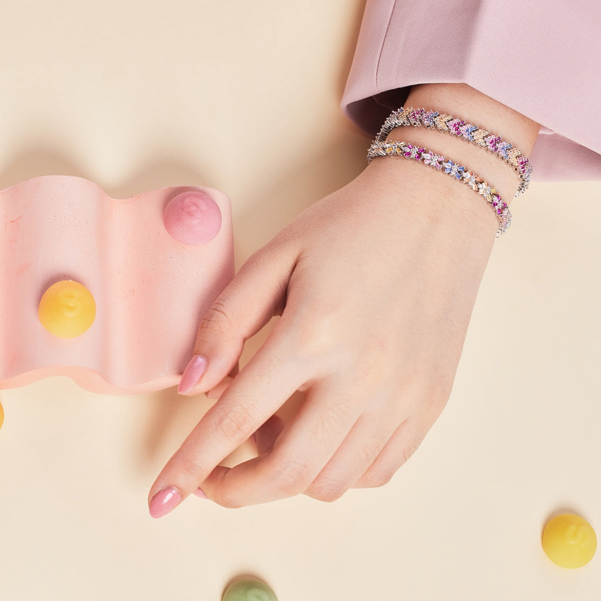 [Royal Jewelry]Ornate Sparkling Round Cut Party Bracelet