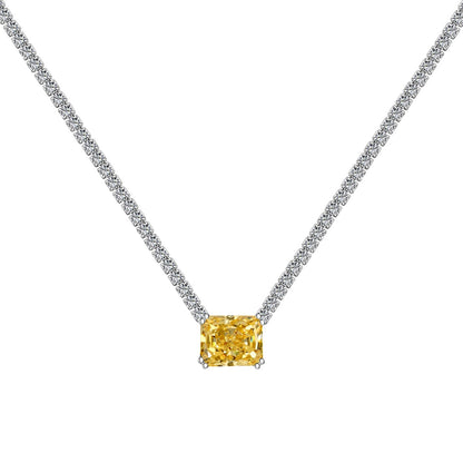 [Royal Jewelry]4.0 Carat Elegant Radiant Cut Necklace