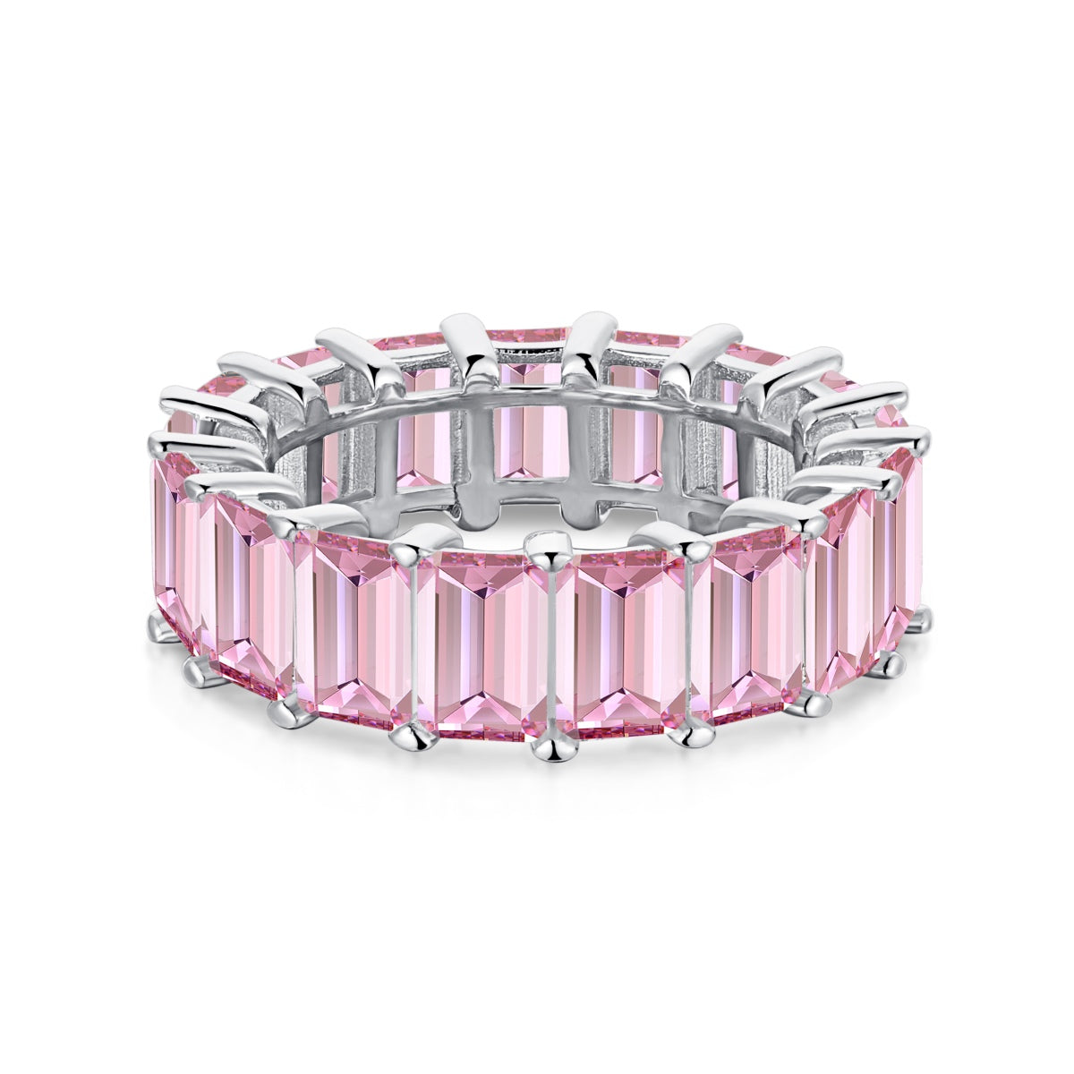 [Royal Jewelry]0.75 Carat Elegant Emerald Cut Tennis Ring