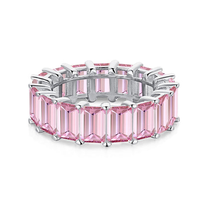 [Royal Jewelry]0.75 Carat Elegant Emerald Cut Tennis Ring
