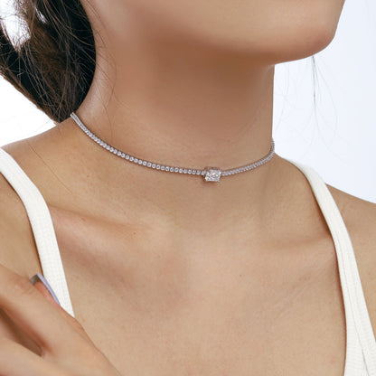 [Royal Jewelry]2.0 carat Ornate Emerald Cut Necklace