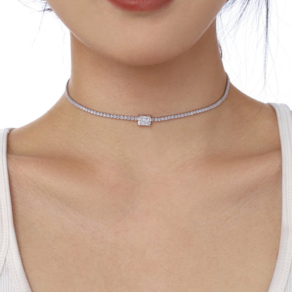 [Royal Jewelry]2.0 carat Ornate Emerald Cut Necklace