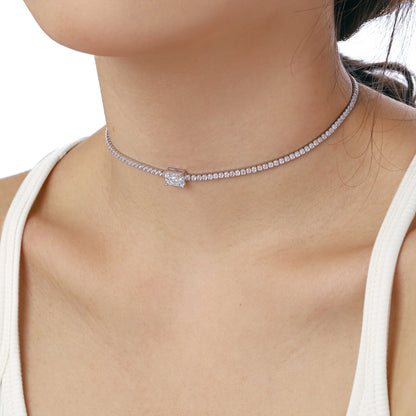 [Royal Jewelry]2.0 carat Ornate Emerald Cut Necklace