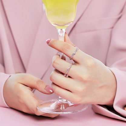 [Royal Jewelry]Dainty Colorful Round Cut Party Ring
