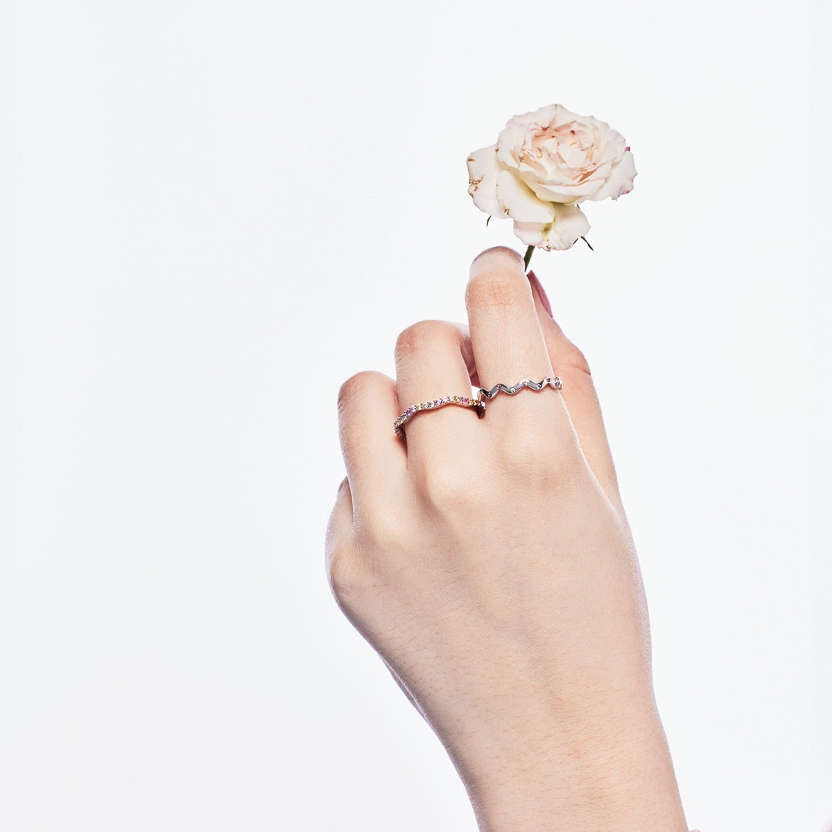 [Royal Jewelry]Dainty Colorful Round Cut Party Ring