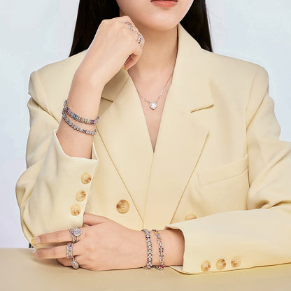 [Royal Jewelry]Delicate Colorful Multi Cut Party Bracelet