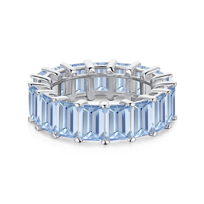[Royal Jewelry]0.75 Carat Elegant Emerald Cut Tennis Ring