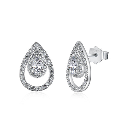 [Royal Jewelry]Sparkling Delicate Water Drop Shape Daily Earrings