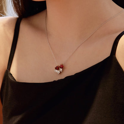 [Royal Jewelry]Dainty Red Heart Necklace