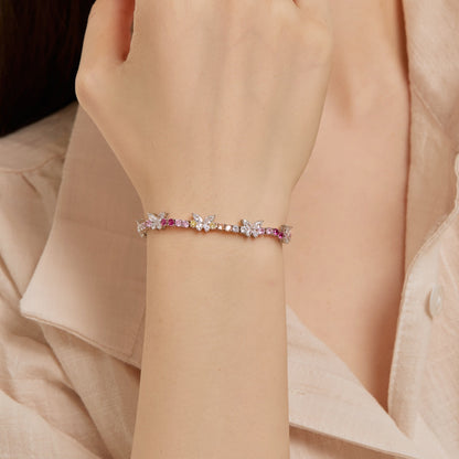 [Royal Jewelry]Ornate Colorful Butterfly Shape Round Cut Daily Bracelet