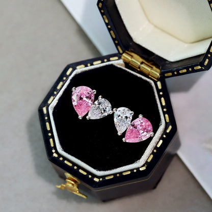 [Royal Jewelry]Dazzling Elegant Heart Cut Lover Earrings