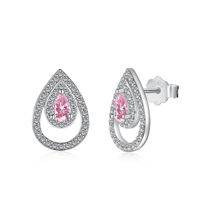 [Royal Jewelry]Sparkling Delicate Water Drop Shape Daily Earrings