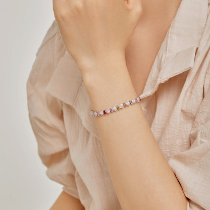 [Royal Jewelry]Radiant Colorful Round Shape Daily Bracelet