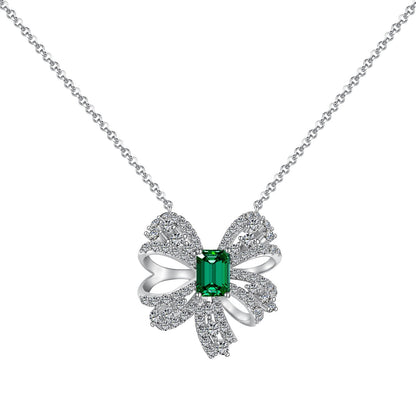 [Royal Jewelry]Luxurious Flower Shape Emerald Cut Necklace