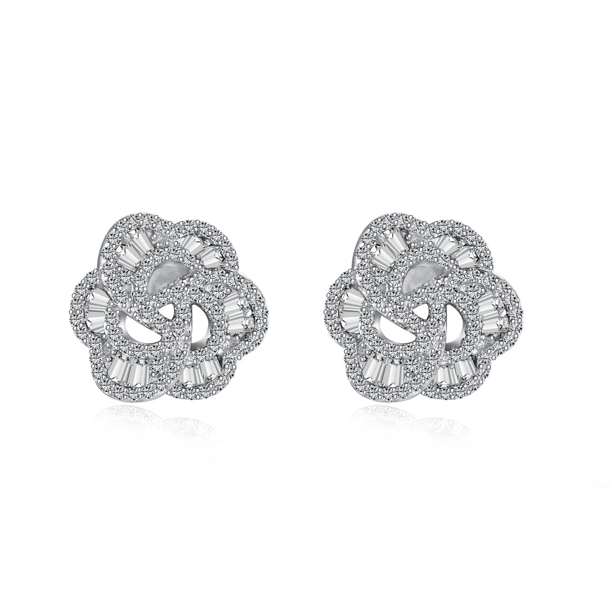 [Royal Jewelry]Exquisite Flower Shape Daily Earrings