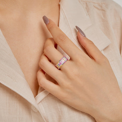 [Royal Jewelry]Dazzling Colorful Radiant Cut Party Ring