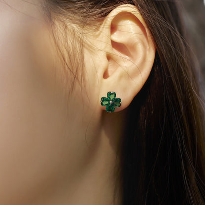 [Royal Jewelry]Four-Leaf Clover Ball Earrings