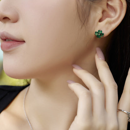 [Royal Jewelry]Four-Leaf Clover Ball Earrings
