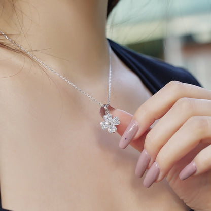 [Royal Jewelry]Heart-Shaped Four-Leaf Clover Bead Necklace