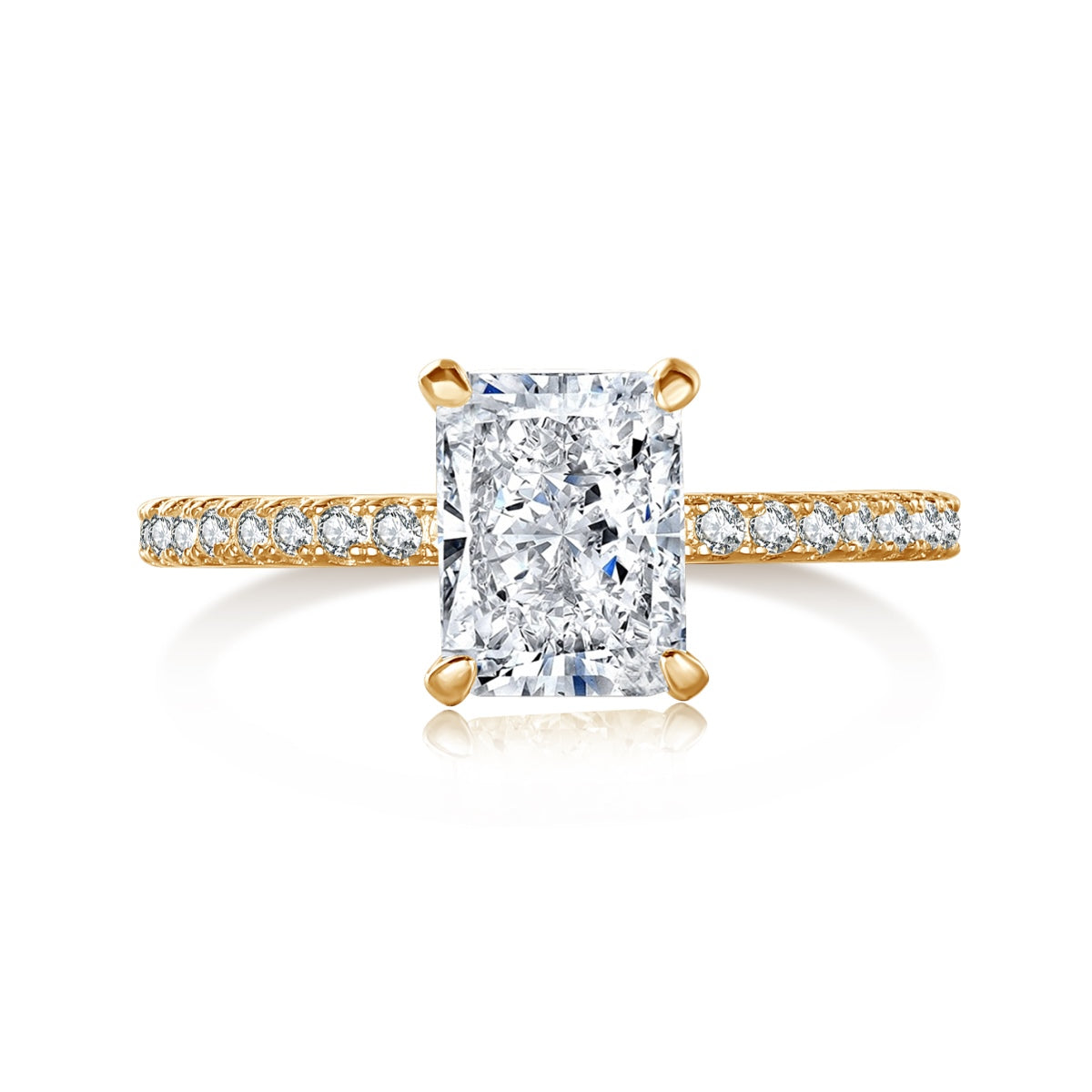 [Royal Jewelry]2.0 Carat Dazzling Sparkling Radiant Cut Party Ring