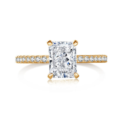 [Royal Jewelry]2.0 Carat Dazzling Sparkling Radiant Cut Party Ring