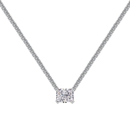 [Royal Jewelry]4.0 Carat Elegant Radiant Cut Necklace