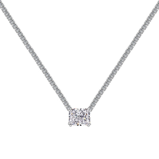 [Royal Jewelry]4.0 Carat Elegant Radiant Cut Necklace