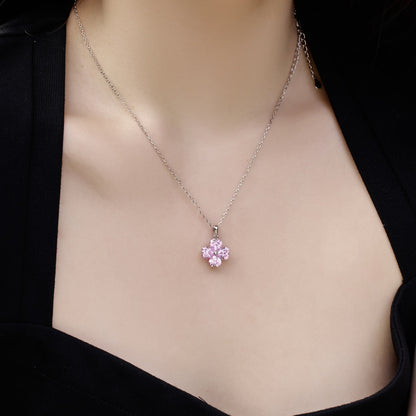 [Royal Jewelry]Heart-Shaped Four-Leaf Clover Bead Necklace