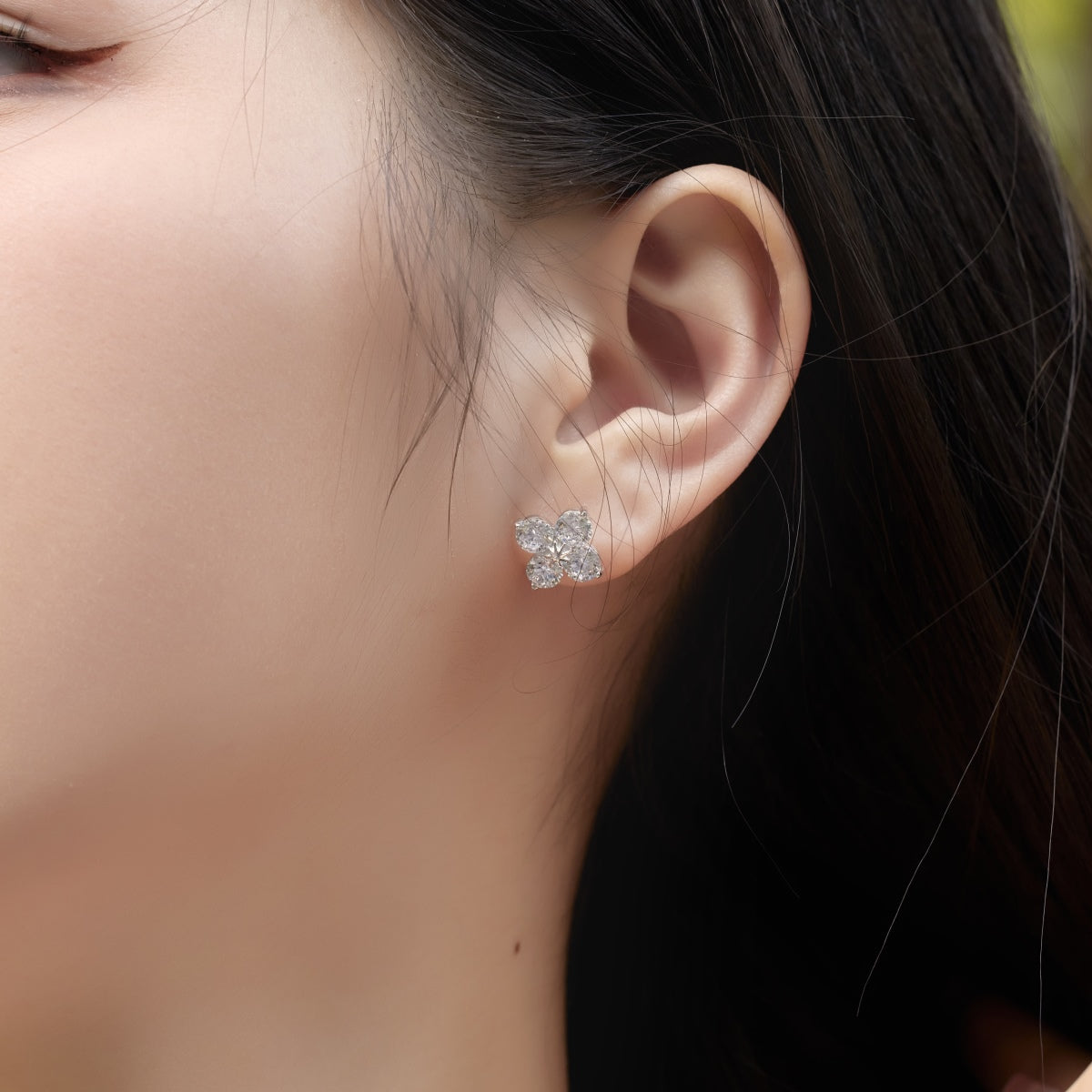 [Royal Jewelry]Four-Leaf Clover Eight-Pointed Star Earrings