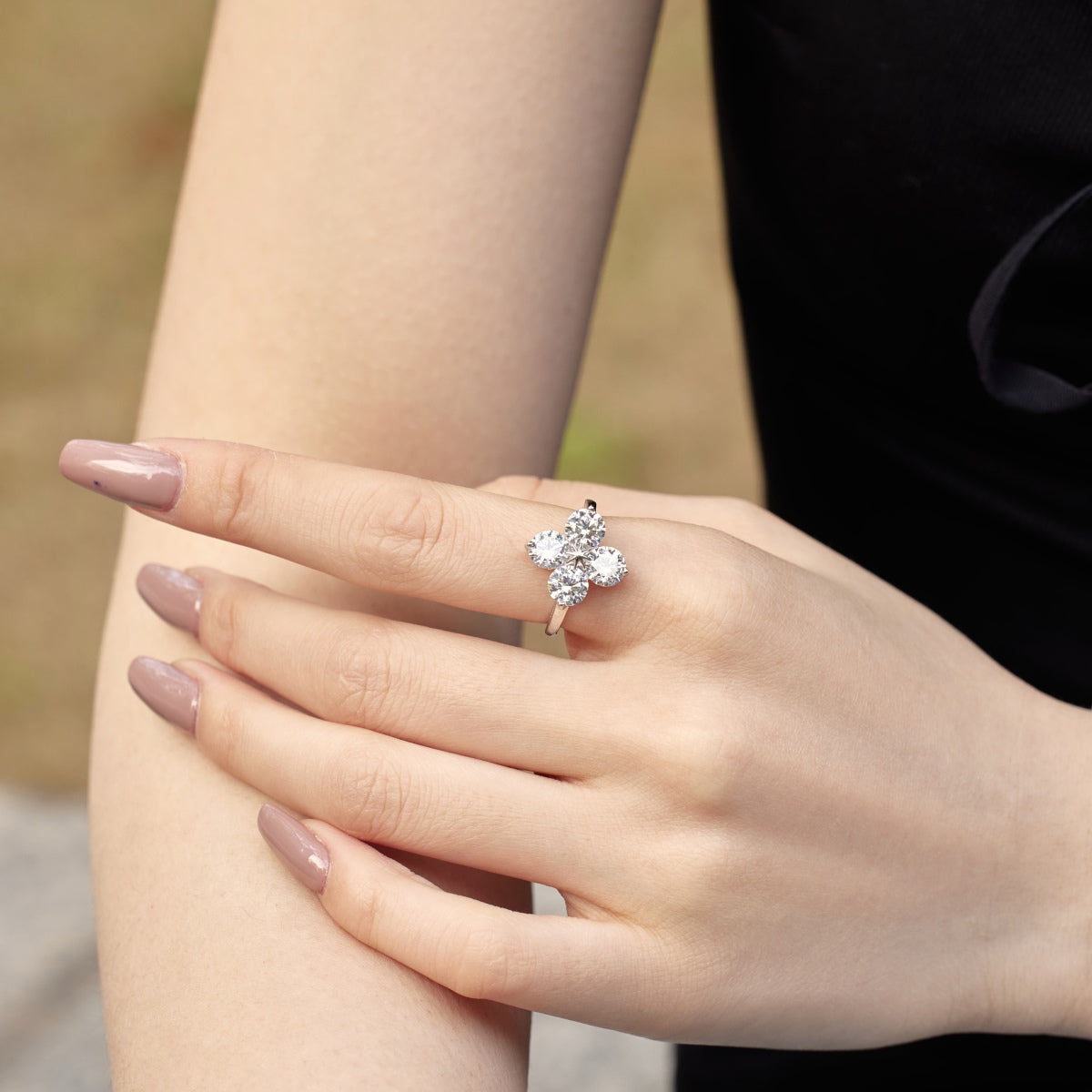 [Royal Jewelry]Four-Leaf Clover Eight-Pointed Star Ring