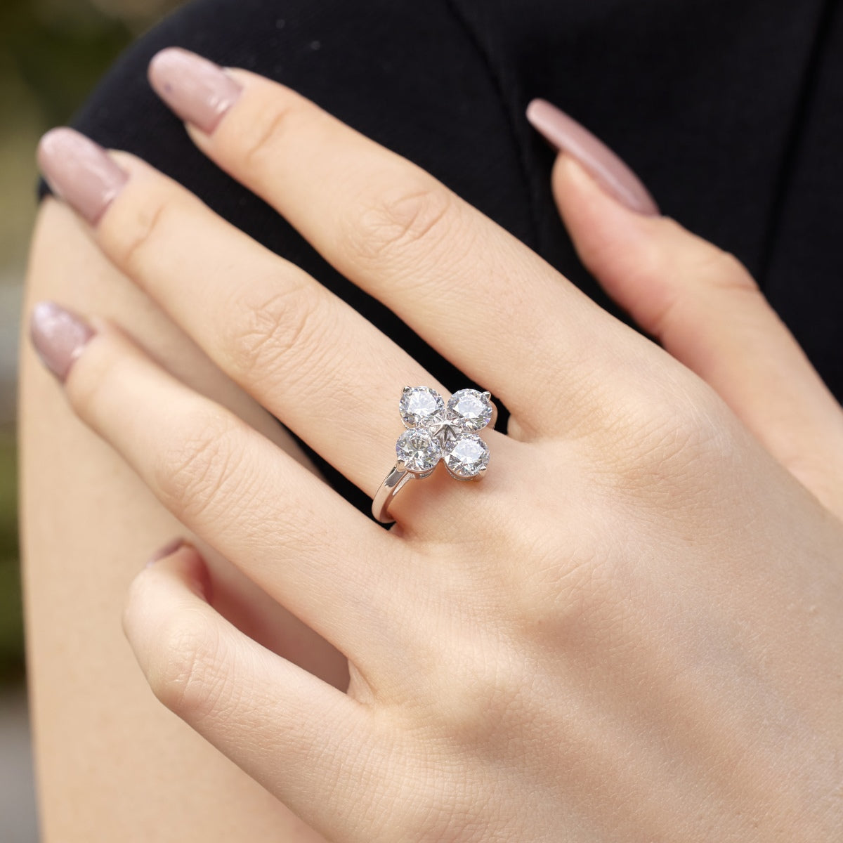 [Royal Jewelry]Four-Leaf Clover Eight-Pointed Star Ring