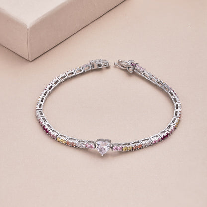 [Royal Jewelry]Delicate Romantic Heart Shape Lover Bracelet