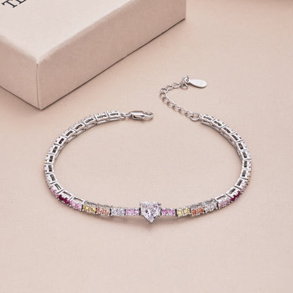 [Royal Jewelry]Delicate Romantic Heart Shape Lover Bracelet