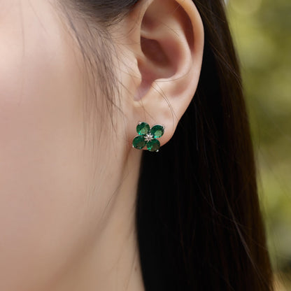 [Royal Jewelry]Four-Leaf Clover Eight-Pointed Star Earrings