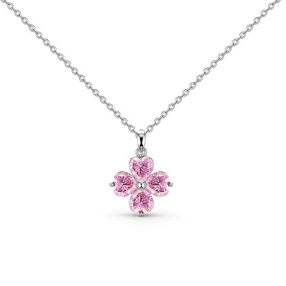 [Royal Jewelry]Heart-Shaped Four-Leaf Clover Bead Necklace