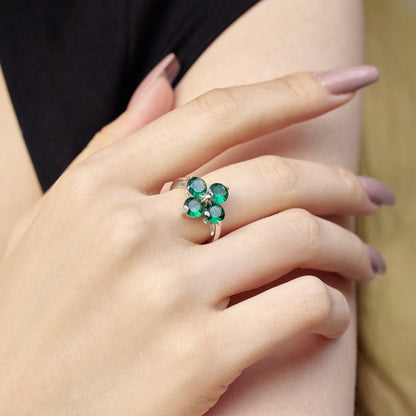 [Royal Jewelry]Four-Leaf Clover Eight-Pointed Star Ring