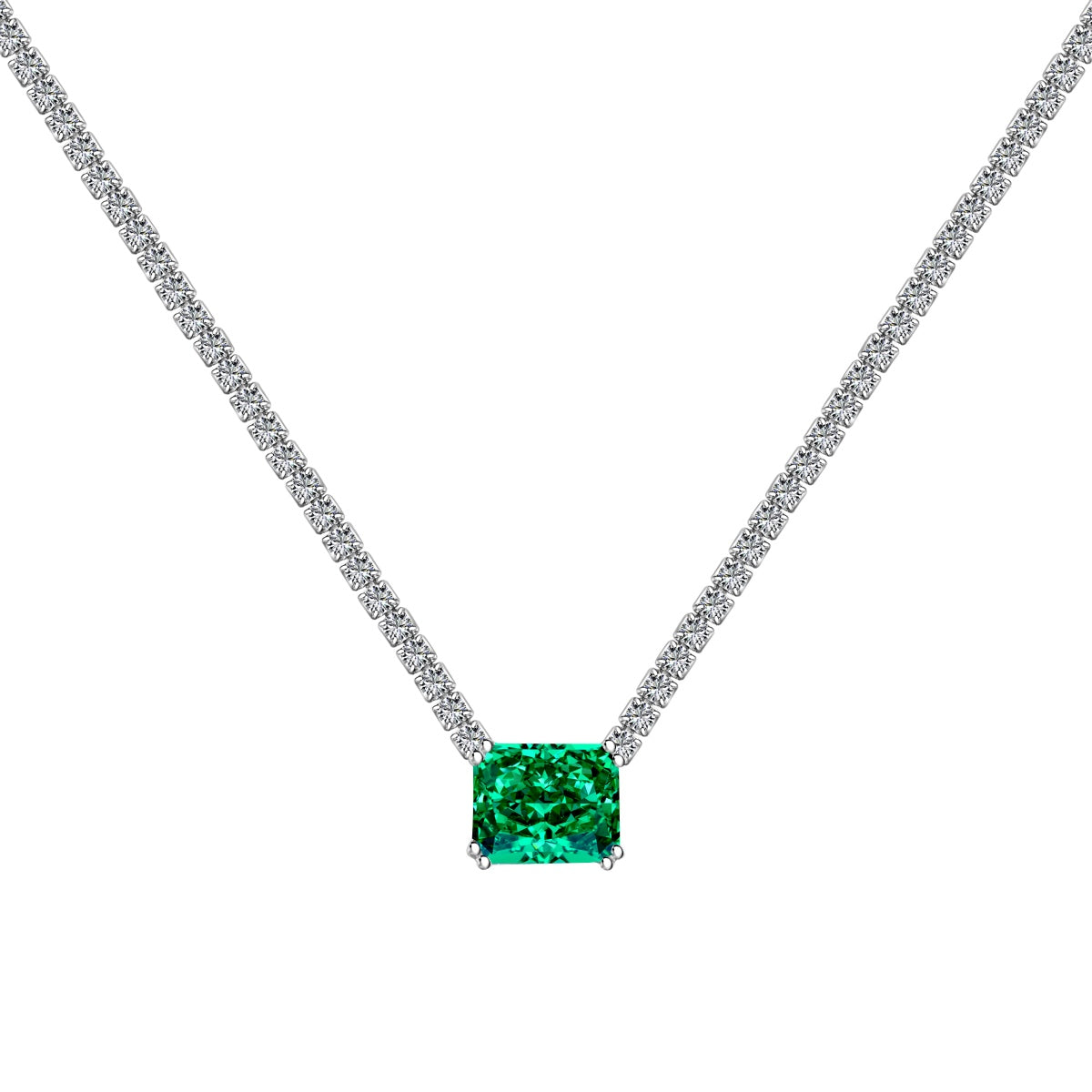 [Royal Jewelry]4.0 Carat Elegant Radiant Cut Necklace