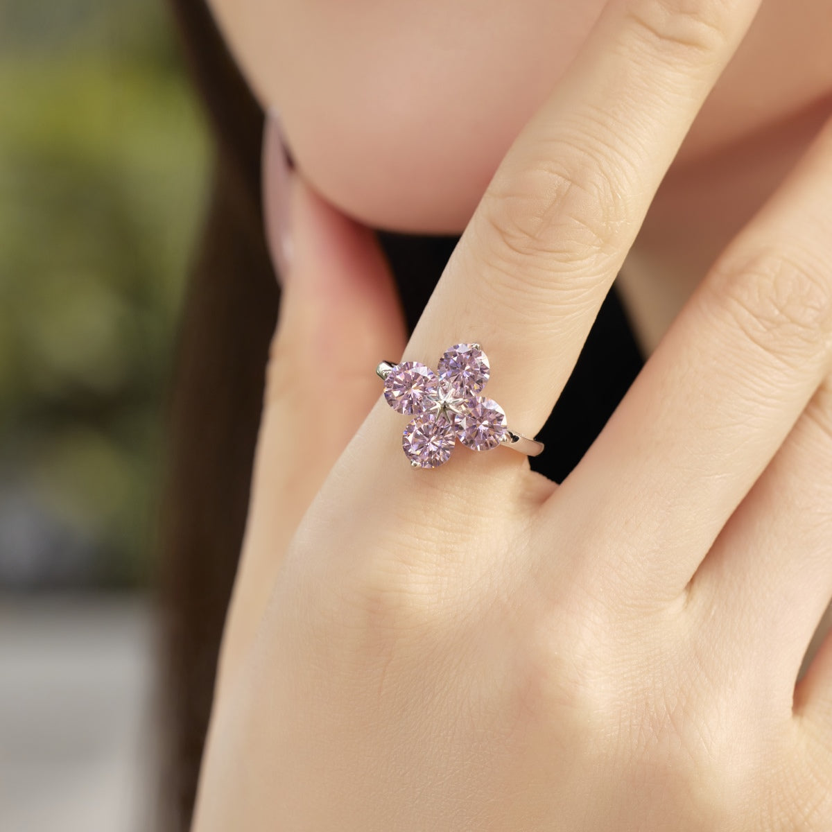 [Royal Jewelry]Four-Leaf Clover Eight-Pointed Star Ring