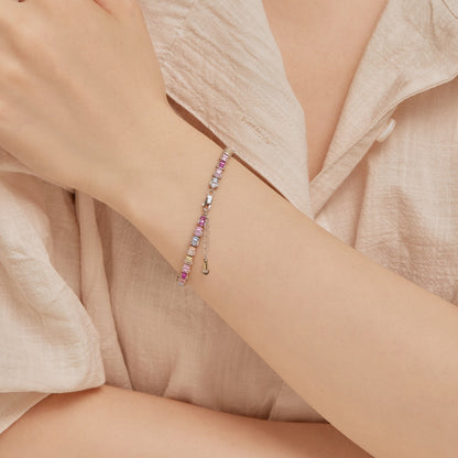[Royal Jewelry]Delicate Colorful Emerald Cut Party Bracelet