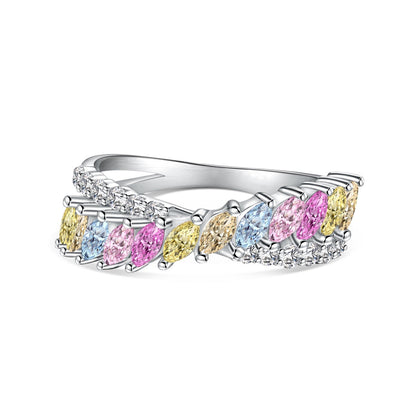 [Royal Jewelry]Unique Colorful Marquise Cut Daily Ring