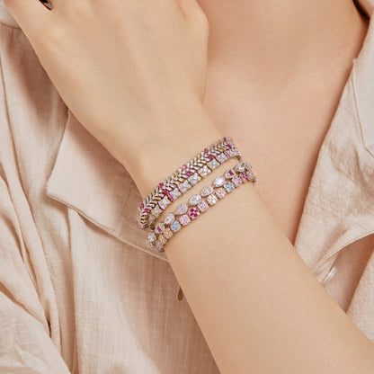 [Royal Jewelry]Unique Colorful Flower Shape Daily Bracelet