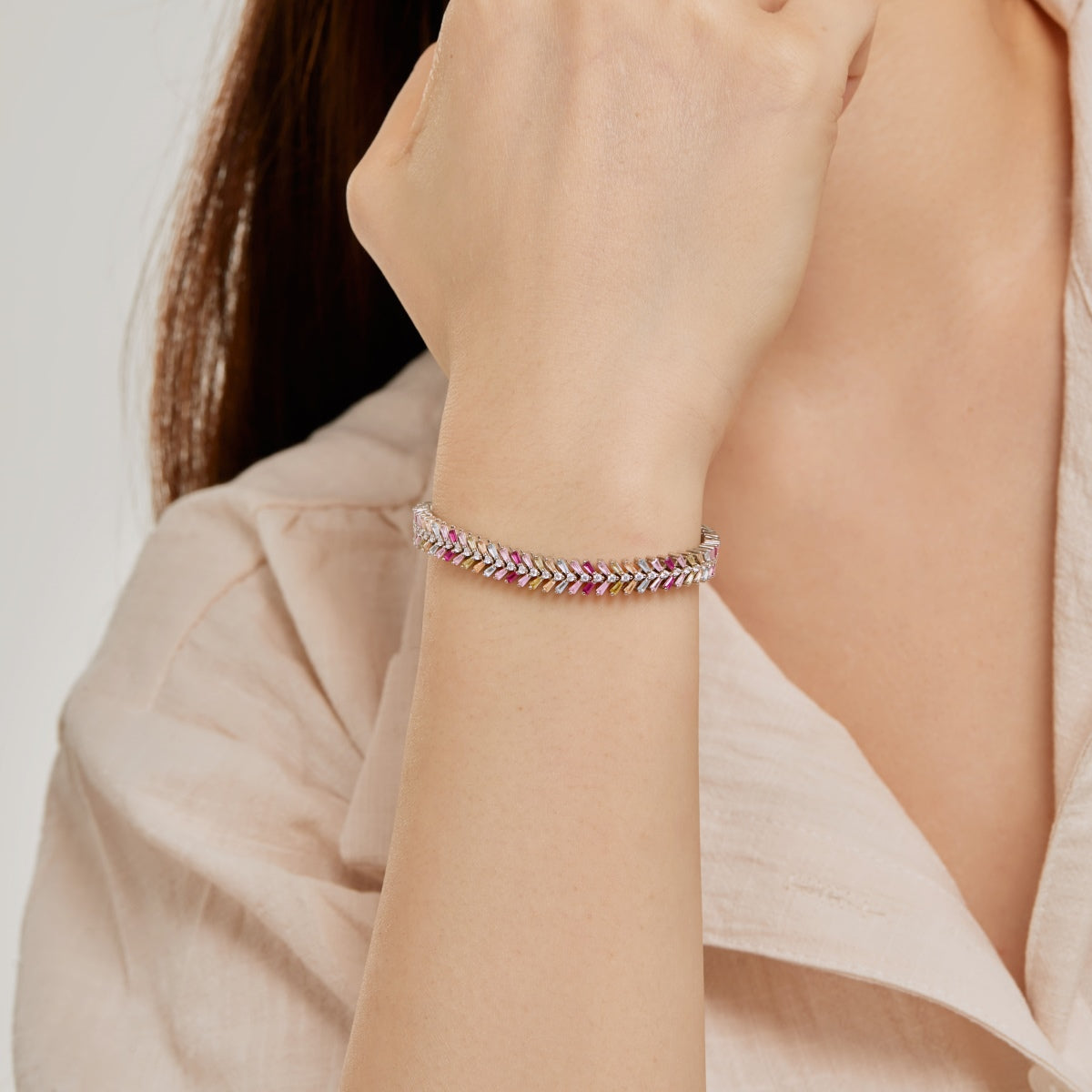 [Royal Jewelry]Dainty Radiant Emerald Cut Daily Bracelet