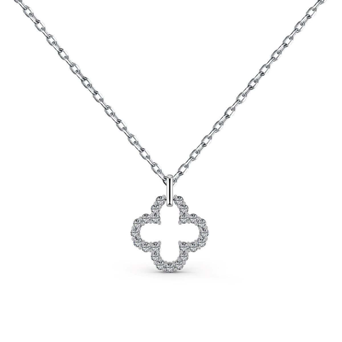[Royal Jewelry]Four-Leaf Clover Hollow Design Exquisite Necklace