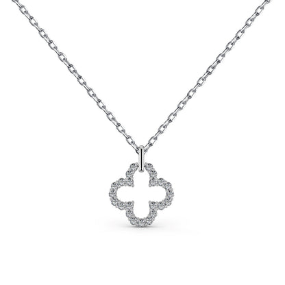 [Royal Jewelry]Four-Leaf Clover Hollow Design Exquisite Necklace